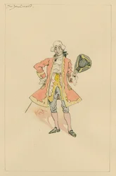 Sir John Chester, c.1920er (Feder und Tinte mit Aquarell auf Papier)